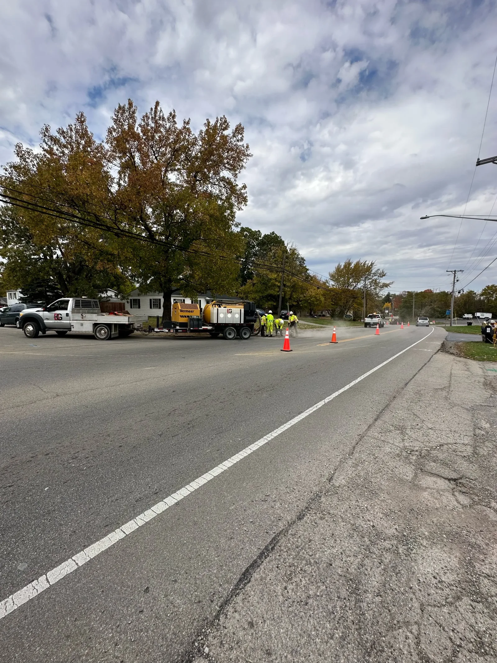 Underground utility installation job site